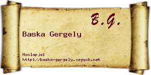 Baska Gergely névjegykártya